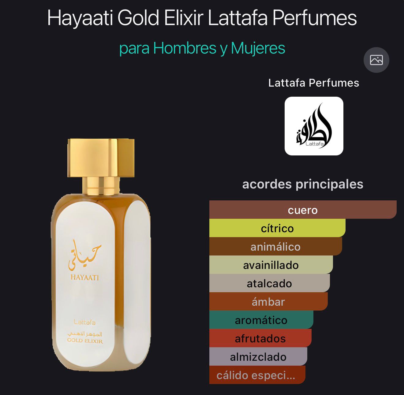 Lattafa Hayaati Gold Elixir U EDP 3.4oz