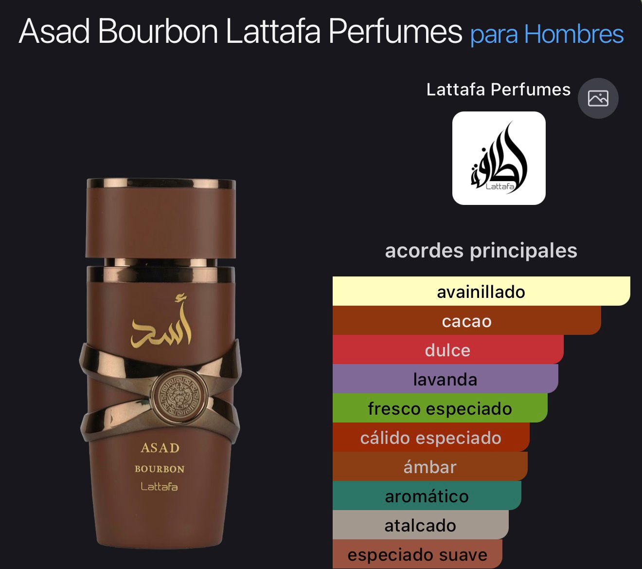 Lattafa Asad Bourbon M EDP 3.4oz